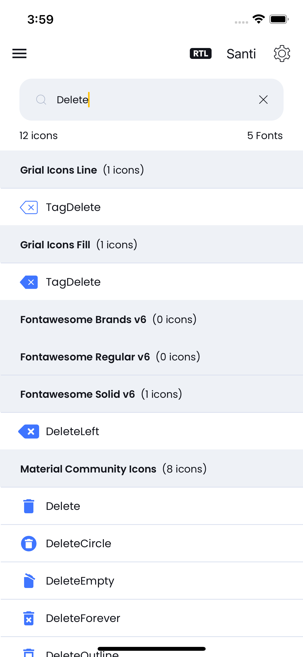 Grial Icons Page